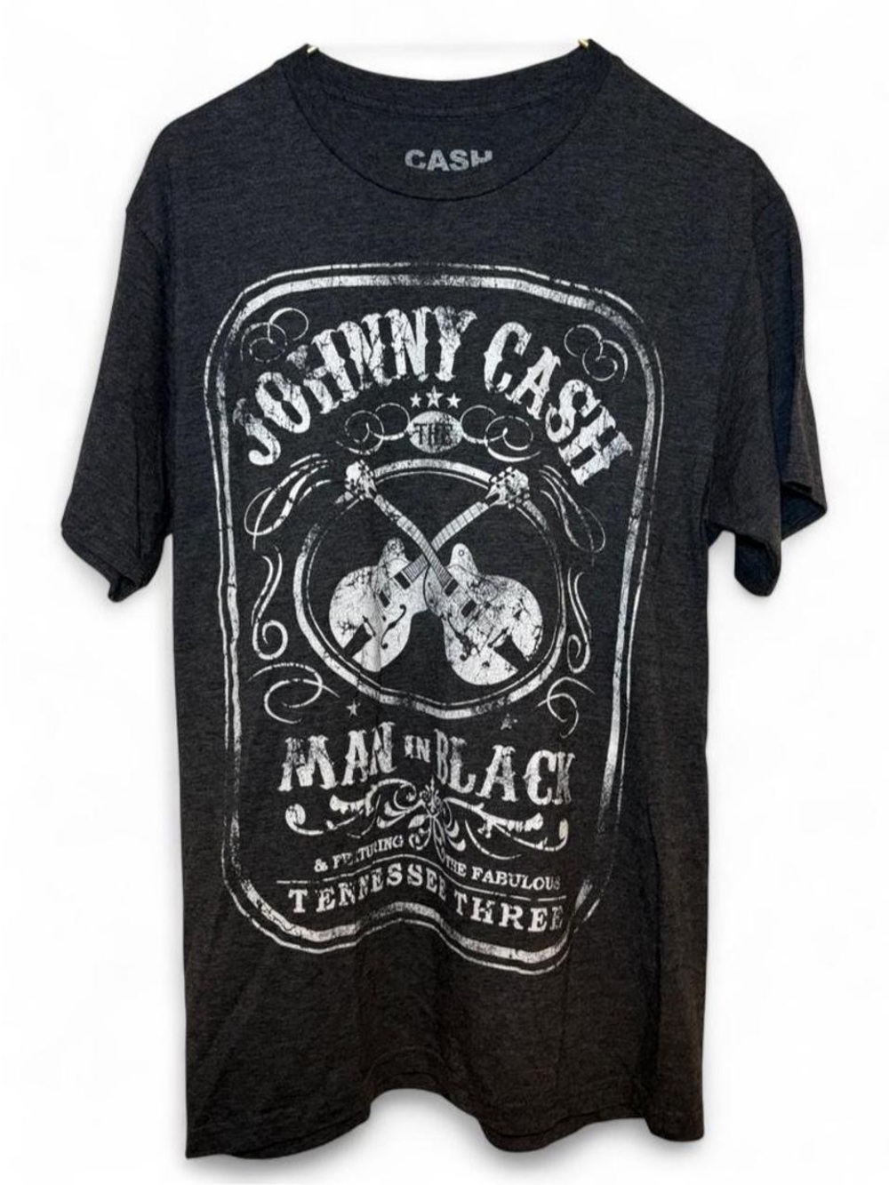 Men’s/Unisex Johnny Cash Man In Black Charcoal Grey Tee